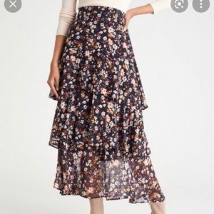 Ann Taylor flounce tiered maxi skirt